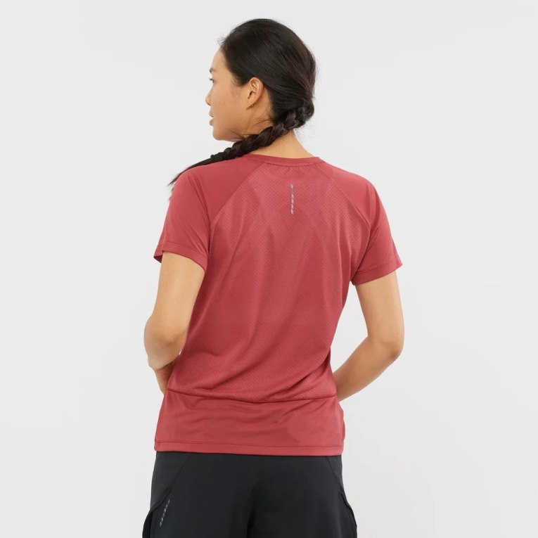 Red Salomon Cross Rebel Short Sleeve Women's T-Shirts | PH 14809Y